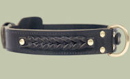 Center D-Ring Leather Collar for working dogs