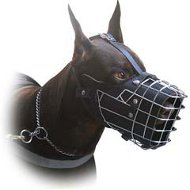 Wire Cage Dog Muzzle with Leather Padding for Agitation Training