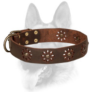 Excellent Leather Dog Collar with Adorable Decorations Excellent Leather Dog Collar with Adorable Decorations