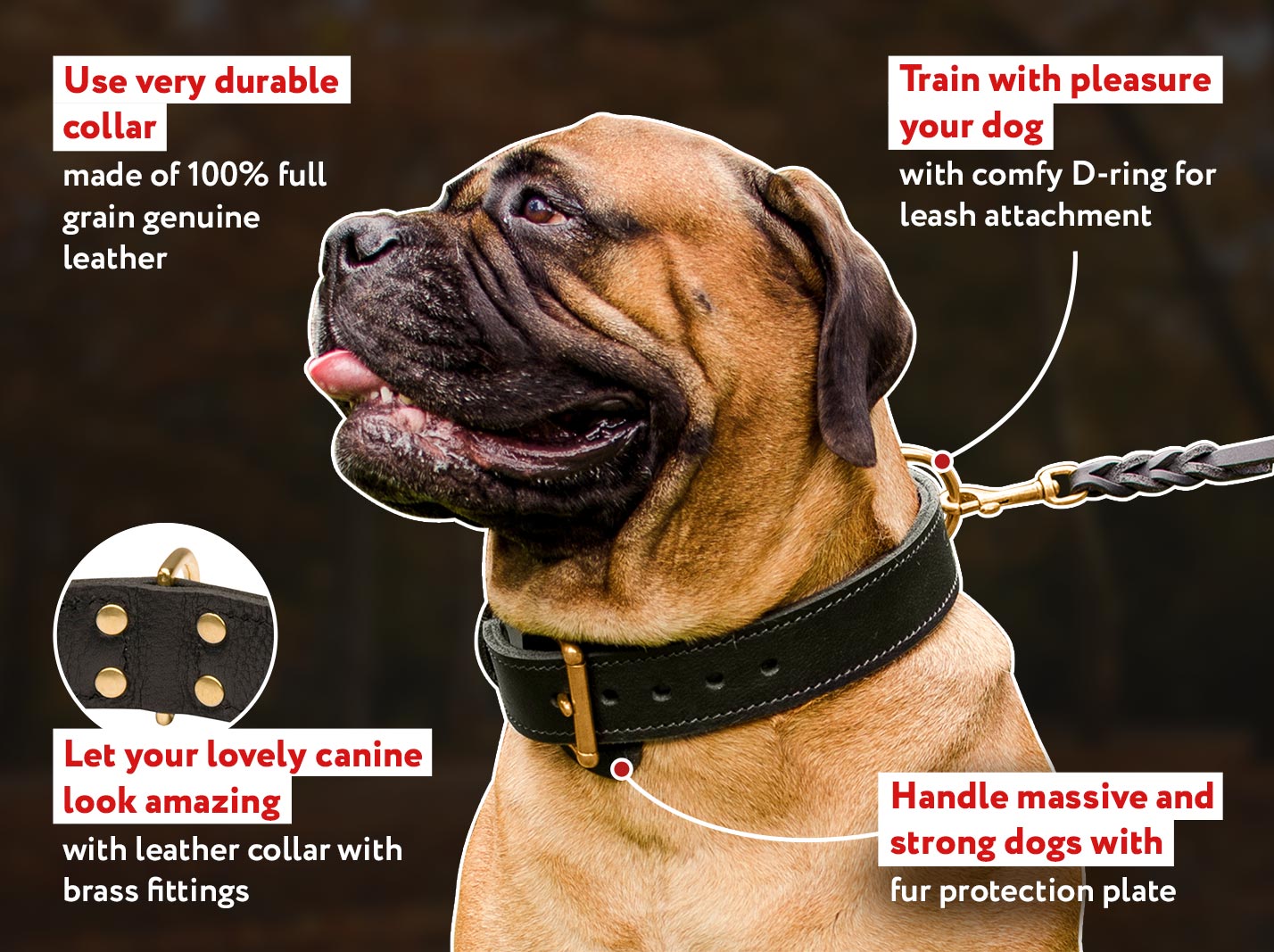 Schutzhund Two Ply Leather Agitation Dog Collar Schutzhund Two Ply Leather Agitation Dog Collar