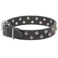 "Galaxy Pyramids" Leather Dog Collar "Galaxy Pyramids" Leather Dog Collar