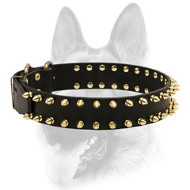 Bright Spiked Leather Dog Collar Bright Spiked Leather Dog Collar