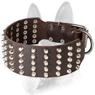 Extremely Wide Dog Studded Leather Collar Extremely Wide Dog Studded Leather Collar