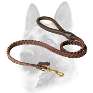 Remarkable Braided Leather Dog Lead with Round Handle Remarkable Braided Leather Dog Lead with Round Handle