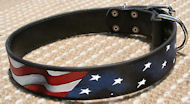 American Flag Dog Collar-Handpainted Custom Made Dog Collar for Schutzhund American Flag Dog Collar-Handpainted Custom Made Dog Collar for Schutzhund