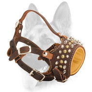Best Padded Handmade Royal Spiked Leather Dog Muzzle Best Padded Handmade Royal Spiked Leather Dog Muzzle