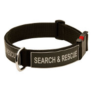 All Weather Nylon Dog Collar With Patches-SAR Handmade Schutzhund Collar All Weather Nylon Dog Collar With Patches-SAR Handmade Schutzhund Collar