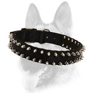 Custom Nylon Spiked Dog Collar-2 Rows of Spikes for All Dog Breeds Custom Nylon Spiked Dog Collar-2 Rows of Spikes for All Dog Breeds