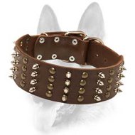 Working Dogs Spiked & Studded Collar - Wide Leather Special Dog Collar Working Dogs Spiked & Studded Collar - Wide Leather Special Dog Collar