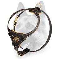 Nobby Small Handmade Leather Dog Harness-Designer Padded Puppy Walking Harness Nobby Small Handmade Leather Dog Harness-Designer Padded Puppy Walking Harness