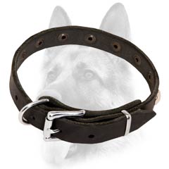Dependable leather dog collar properly fitting for better comfort