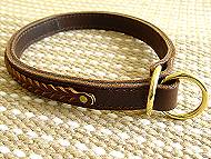 Schutzhund Collar -Gorgeous Wide 2 Ply Leather Choke Dog Collar Schutzhund Collar -Gorgeous Wide 2 Ply Leather Choke Dog Collar