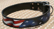 Leather dog collar Handpainted by our artists - American Pride Leather dog collar Handpainted by our artists - American Pride