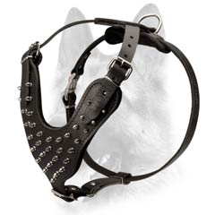 Unique comfortable leather dog harness