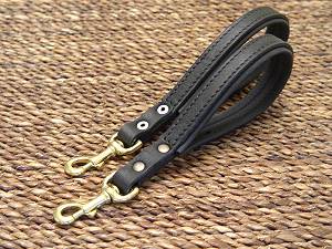 Short leather dog leash- Schutzhund dog leash for dog training or for dog owners