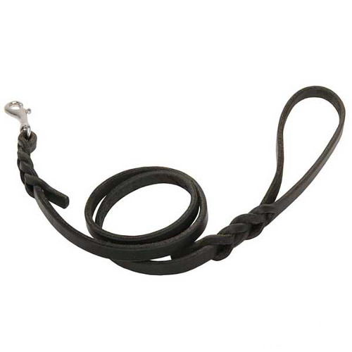 Durable leather dog leash for walking