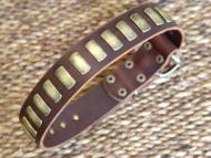 Gorgeous Wide Leather Dog Collar With Plates for All Breeds Gorgeous Wide Leather Dog Collar With Plates for All Breeds