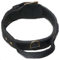 Schutzhund agitation collar 2 ply leather dog collar with handle Schutzhund agitation collar 2 ply leather dog collar with handle
