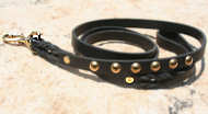 Studded leather dog leash for tracking and walking- k9 dog lead Studded leather dog leash for tracking and walking- k9 dog lead