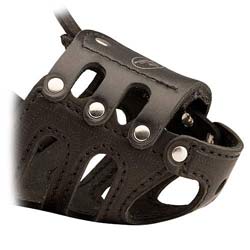 Lightweight well-fitting dog muzzle made of top-grade  leather