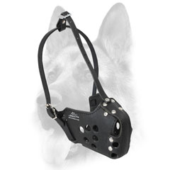 Leather Dog Muzzle Well-Breathable