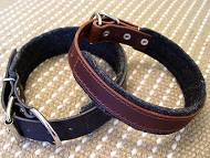 Schutzhund Leather dog collar padded with thick felt Schutzhund Leather dog collar padded with thick felt