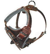 schutzhund leather padded dog harness