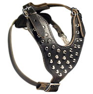 Schutzhund Studded Leather Dog Harness with Pyramids Schutzhund Studded Leather Dog Harness with Pyramids