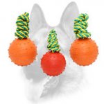 Full Rubber Dog Water Ball on the Nylon Rope - Large