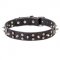 Leather Dog Collar with Chrome Plated Hardware