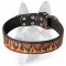 Fashion Dog Collar with Handpainted Fire Flames