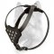 Durable Studded Genuine Leather Puppy Harness