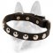 Smart Leather Dog Collar with Round Studs for Schutzhund Training