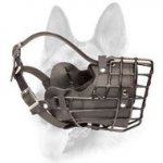 Wire Cage Canine Muzzle Covered with Rubber for Schutzhund Trained Dogs