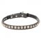 'King Studs' Leather Dog Collar with Chrome Plated Adornments