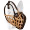 Police Style Genuine Leather Basket Dog Muzzle