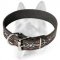 Barbed Wire Painted Leather Collar for Working Dog Breeds