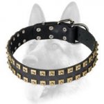 Extra Strong Leather Dog Collar with Fashion Exterior for Schutzhund Training