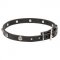 20 mm Leather Dog Collar with Nickel Plated Engraved Studs