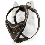 Soft Protection Training Dog Harness-Barbed Wire Painted Designer Schutzhund Harness