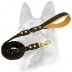 Braided Schutzhund Leather Dog Leash