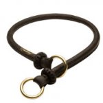 "Best Trainer" Exquisite Round Leather Silent Dog Choke Collar