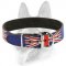 "Union Jack" Handpainted Leather Dog Collar