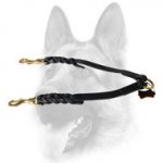 Braided Leather Coupler Dog Leash for Walking 2 Dogs