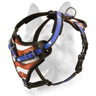 American Flag Painted Dog Harness-USA Pride Heavy-Duty Harness for Schutzhund