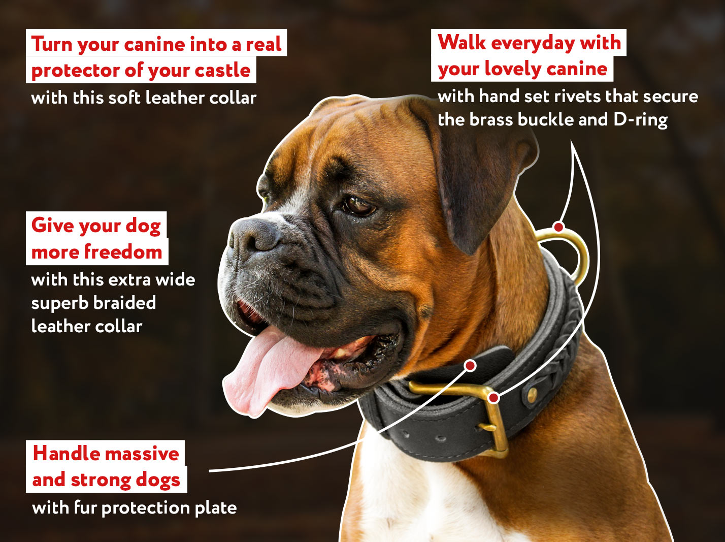 Leather Dog Collar Handmade tan color , luxury dog collar