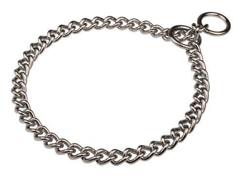 Chrome plated steel choke chain for pet education