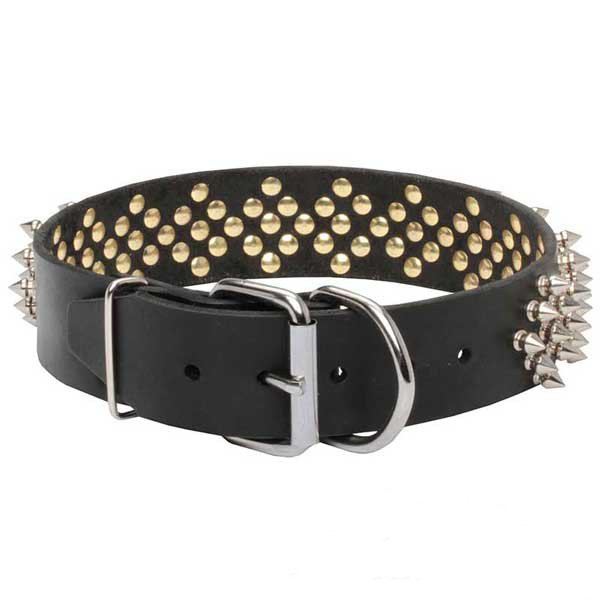 Daily walking genuine leather dog collar