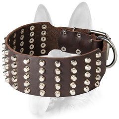 Hand set nickel-plated studs with rivets