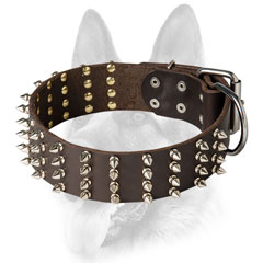 Elegant wide leather collar